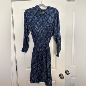 DG 2 blue shirt dress with a tie belt.